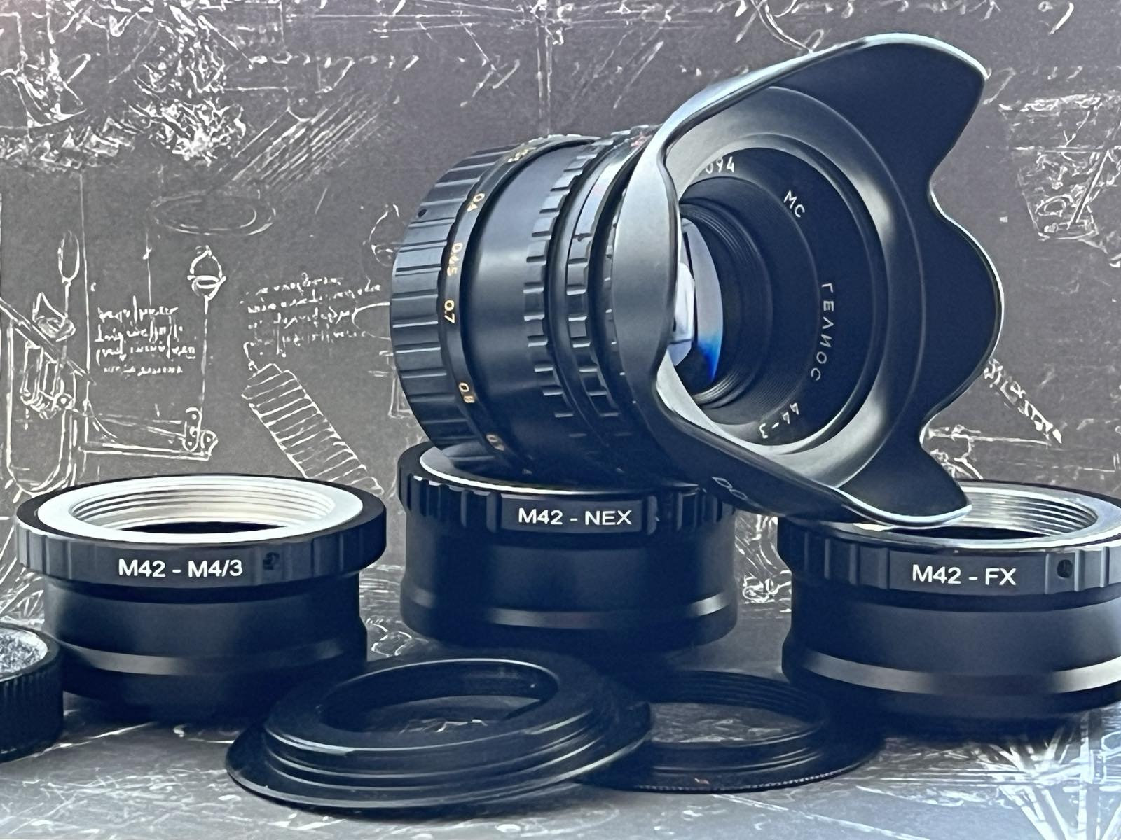 Helios 44-3 2/58 lens, Soviet vintage lens, With any adapter of your choice Sony E (NEX), Canon EF, FujiFilm FX, Nikon, Micro 4/3