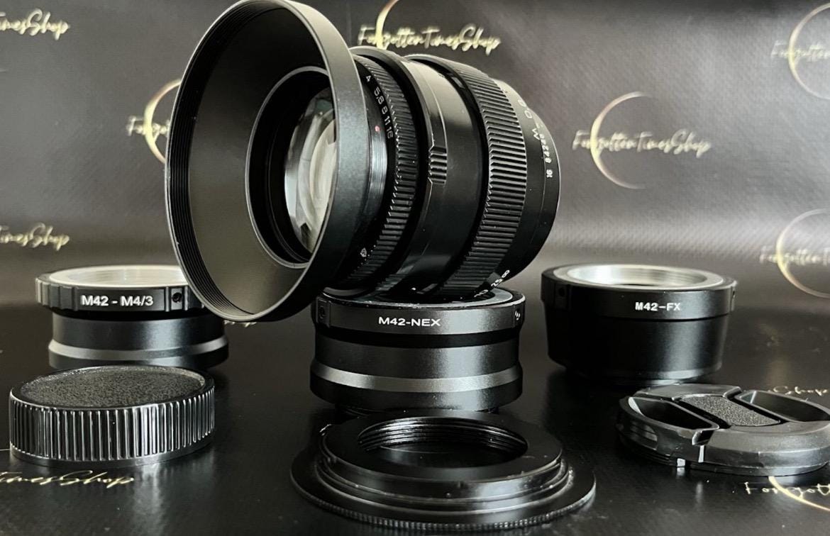 Jupiter-9 2/85 ビンテージレンズ、M42 マウント、お好みのアダプター