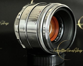 Objetivo anamórfico Helios-44-2 KMZ 58 mm f/2.0, flash ámbar con efecto bokeh, objetivo vintage Cine mod con montura M42