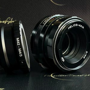 Helios-44 M 2/58 mm Objektiv mit M42 - Micro 4/3 Adapter, Helios-44 M Objektiv, Vintage Objektiv