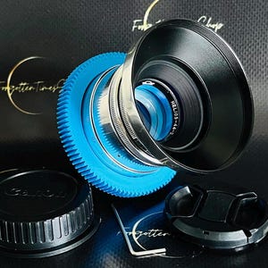 Anamorphic lens Helios 44-2 KMZ 58 mm f/2.0 Cinema lens with Canon EF adapter with Blue Tint, Oval Bokeh and Flares, Helios Vintage Lens