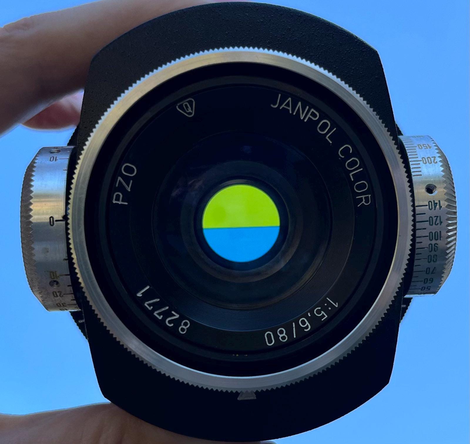 JANPOL PZ0 80mm f5.6 絞り付き引き伸ばしレンズ ポーランド製 ヴィンテージ引き伸ばしレンズ JANPOL COLOR Pzo f 5,6 1:80 KROKUS