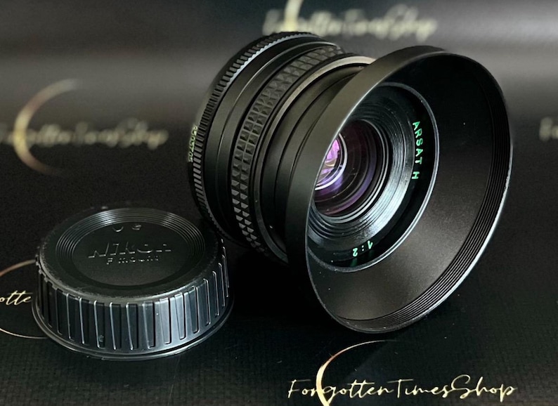 Arsat H 1:2 50mm lens with Nikon F mount, rare vintage lens image 1