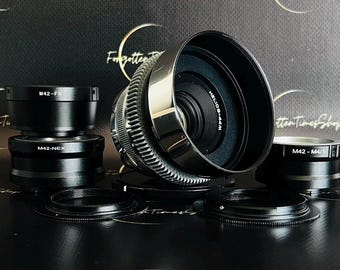 Lente vintage Helios 44 M 58 mm f/2, lente de cine con efecto Bokeh giratorio y adaptador a su elección.