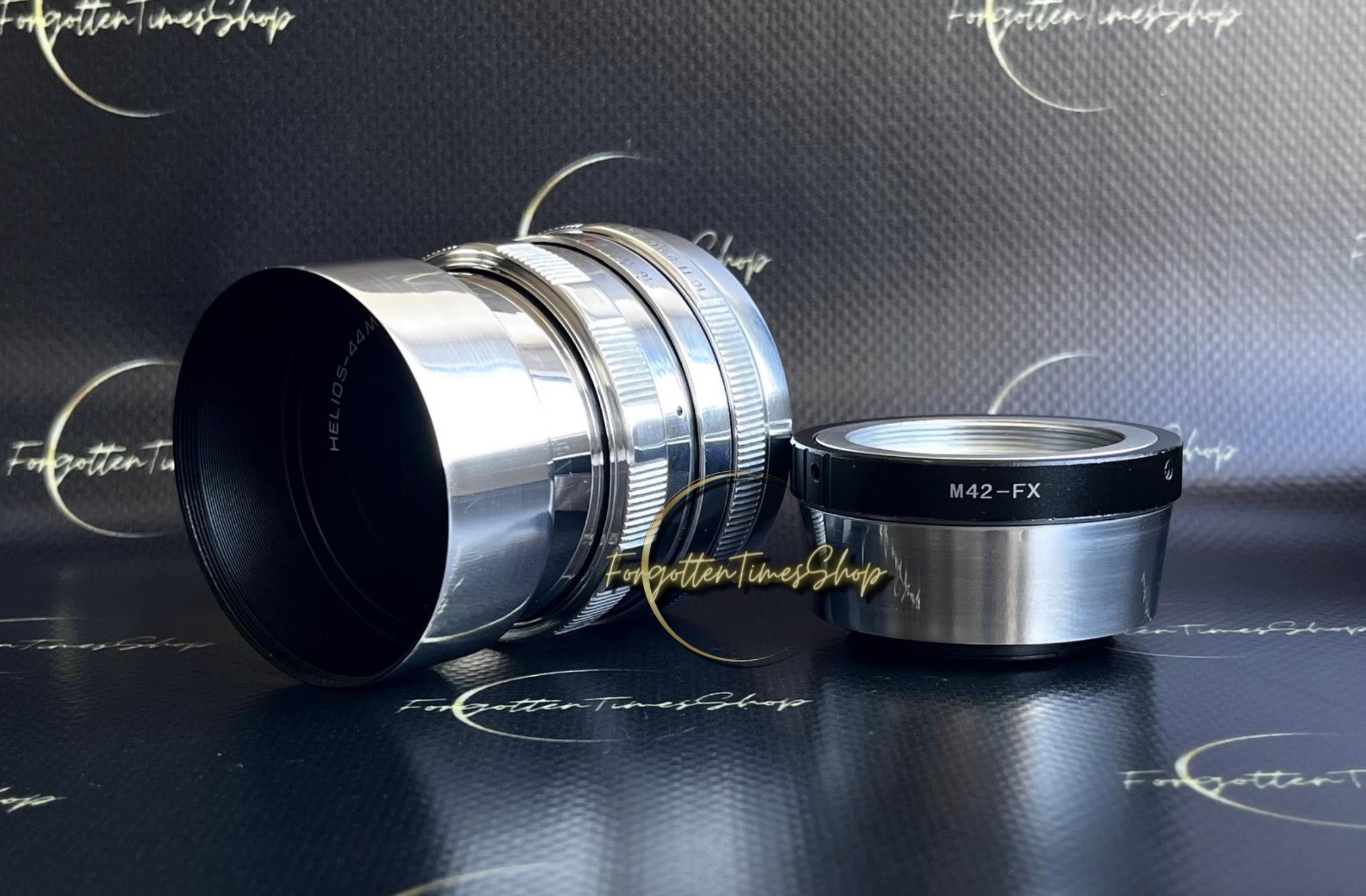 Helios 44 M 2/58 mm 希少レンズ、FujiFilm FX アダプター付き