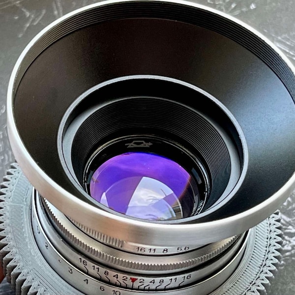 Helios 44-2 KMZ 58mm f/2.0 Cine mod lens, with any adapter of your choice Sony E (NEX), Canon EF, FujiFilm fx, nikon, micro 4/3, Silver lens