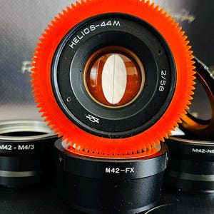 Helios 44 M 58 mm f/2 アナモルフィックレンズ、アンバーティント