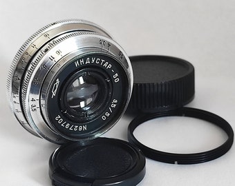 Lens Industar-50 50mm f/3.5, M39/M42 mount, vintage lens