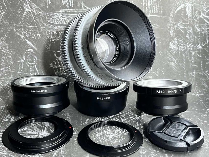 Helios-44-2 KMZ Lens 58mm F/2.0 Cine Mod, Silver Lens With Any