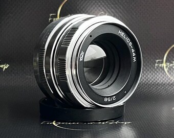 Objetivo soviético HELIOS-44 M 2/58 mm con montura M42, objetivo vintage Helios-44, objetivo plateado