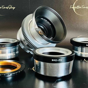 Helios-44 M 2/58 mm アナモルフィック ビンテージ レンズ (Canon EF、Sony E (NEX)、Micro 4/3、FujiFilm FX など、お好みのアダプター付き)