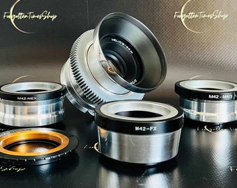 Lente vintage anamórfica Helios-44 M 2/58 mm com qualquer adaptador de sua escolha Canon EF, Sony E (NEX), Micro 4/3, FujiFilm FX