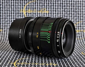 KMZ Helios-44-2 58mm f/2 Vintage Lens with M42-FX Adapter for Fujifilm X Mirrorless Cameras