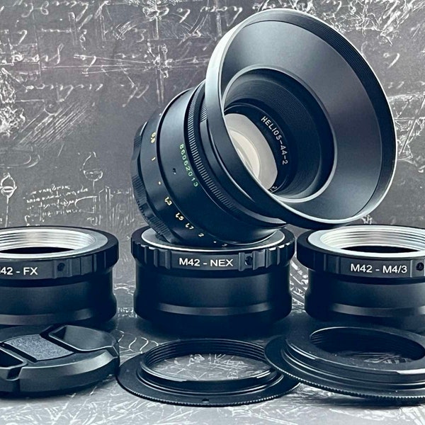Lens Helios 44-2 58mm f/2.0 Cine mod, With any adapter of your choice Sony E (NEX), Canon EF, FujiFilm FX, Nikon, Micro 4/3