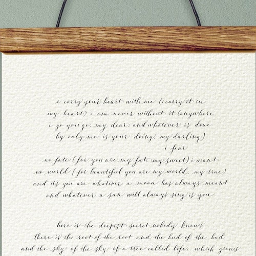 I Carry Your Heart. E. E. Cummings Poem. Printable Design. - Etsy