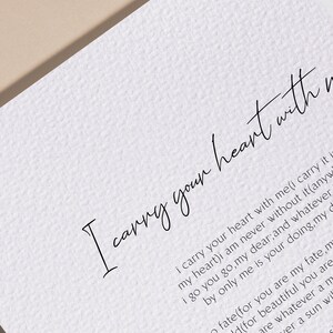 I Carry Your Heart. E. E. Cummings Poem. Printable Design. - Etsy