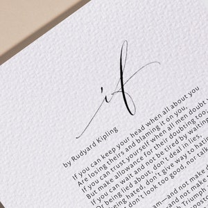 IF druckbare - Rudyard Kipling Gedicht Digitaldruck - Kalligraphie & Typografie Digitaldruck - Geschenk für Sohn - druckbare