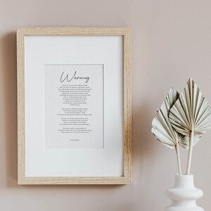 Warning Print by Jenny Joseph - Warning Printable Poem by Jenny Joseph - When I Grow Old I Shall Wear Purple Poem - Poetry About Getting Old