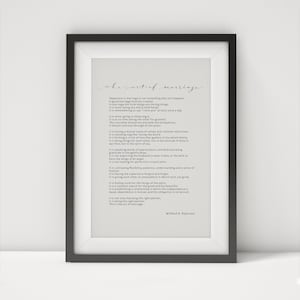 The Art of Marriage Digital Print, Anniversary Gift, Wedding Gift, Marriage Gift Poem, Printable Calligraphy by Wilferd A. Peterson