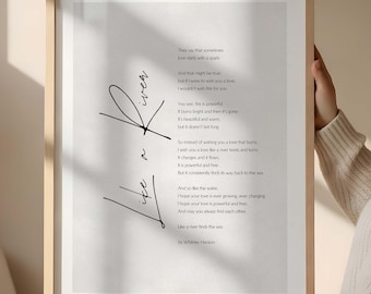 Love like a river print by Whitney Hanson, Framed poster, Wedding poem