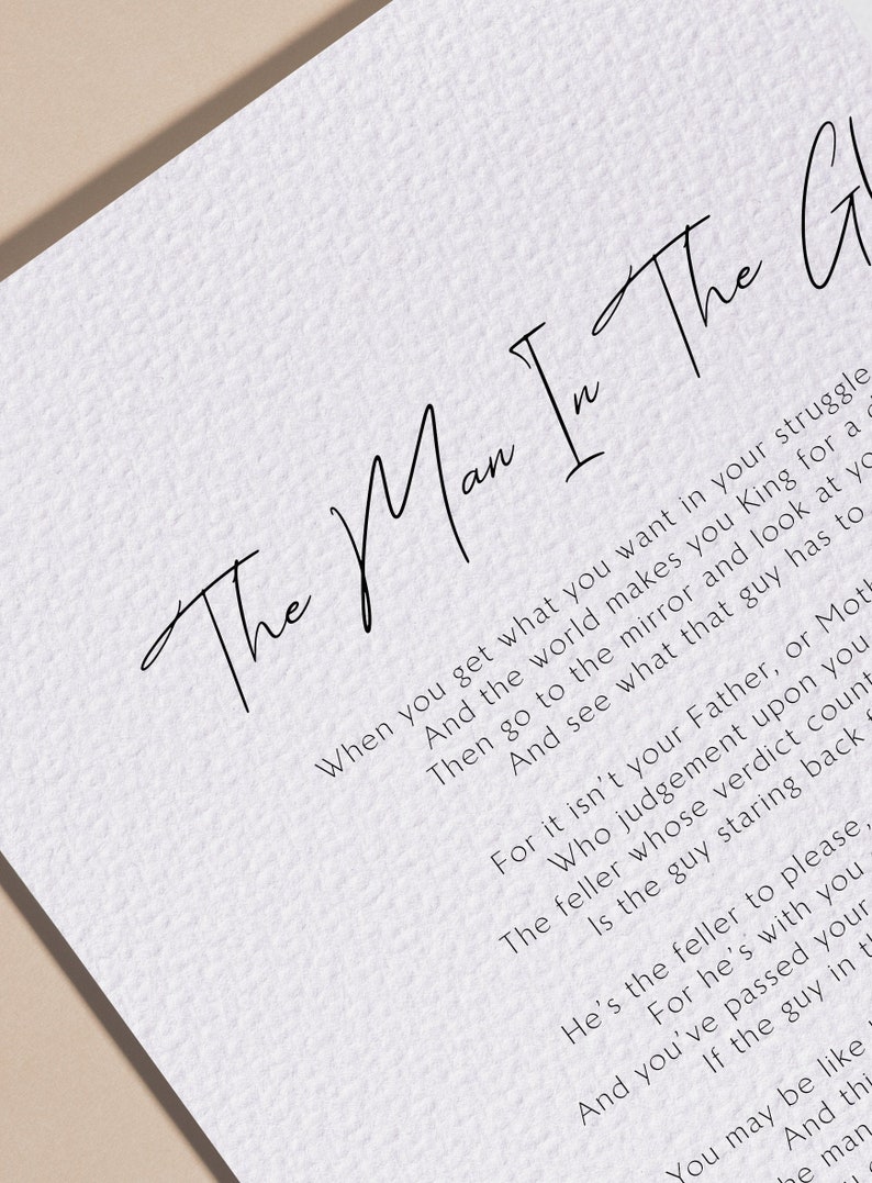 The Man in the Glass Print - Printable Poem by Dale Wimbrow ...