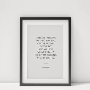 What If I Fall What If You Fly Erin Hanson Quote Print Inspirational Poetry Decor