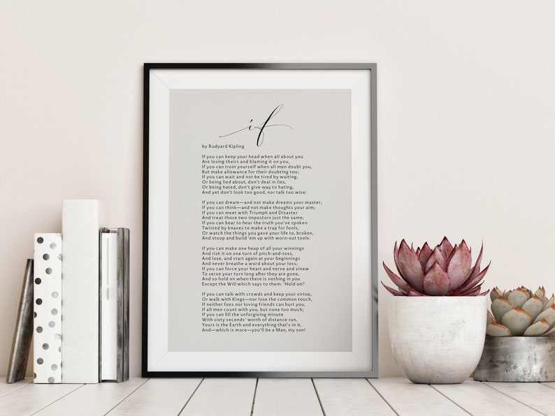 IF Printable Rudyard Kipling Poem Digital Print - Etsy Canada