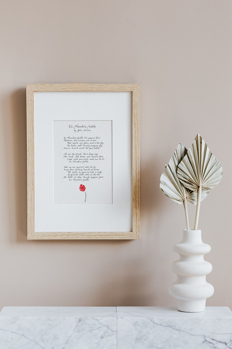 In Flanders Fields Printable Poem by John Mccrae Digital Print Poster ...