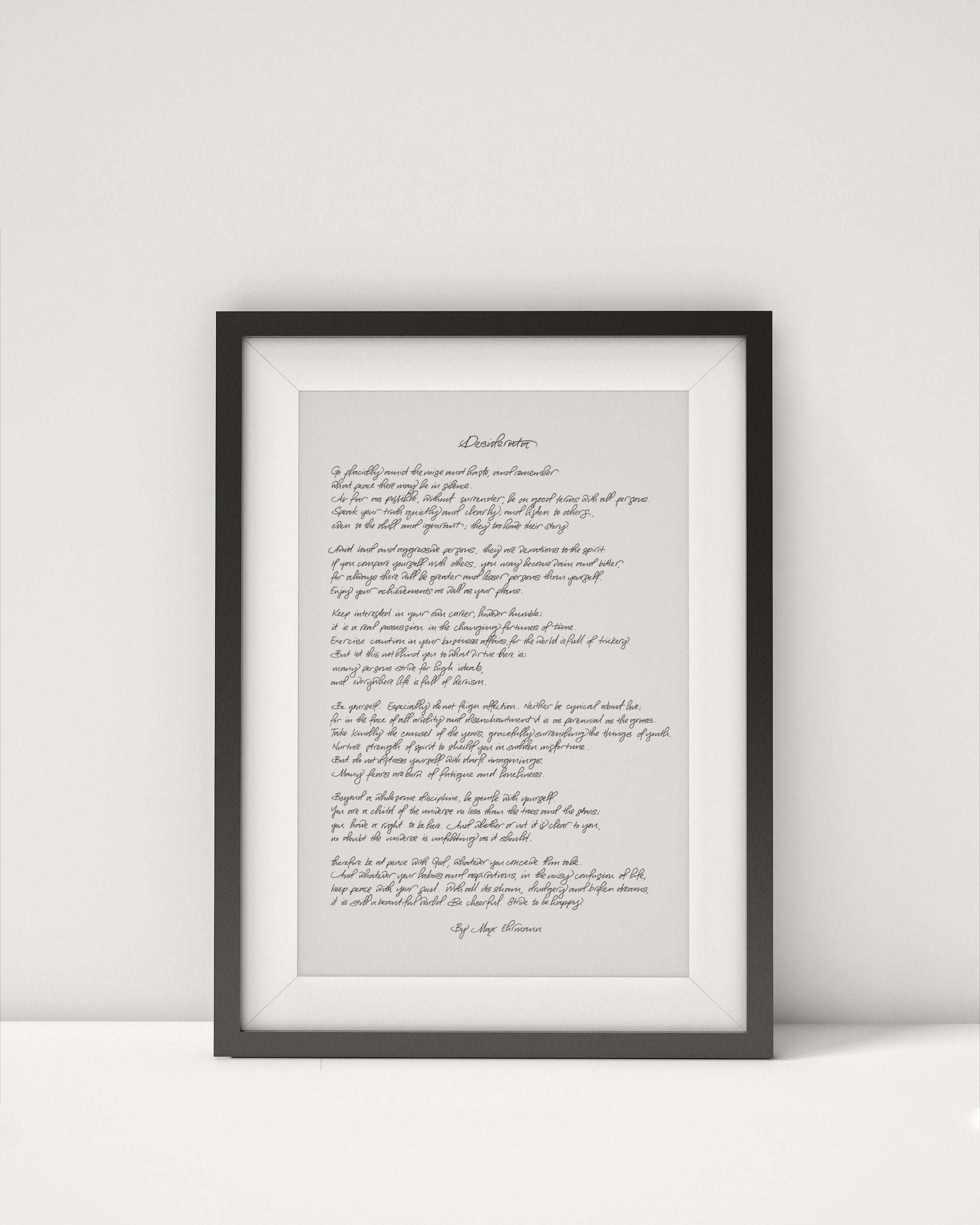 Desiderata Digital Print Framed Handwritten Printable by Max - Etsy