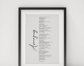 Póster con la letra de George Michael - Impresión digital, regalo perfecto para fans