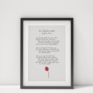 In Flanders Fields Poem Digital Print Poster  John McCrae Art  Printable Framed Decor