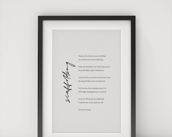 Seamus Heaney Scaffolding Print digitale poëzieposter voor het opbouwen van vertrouwensrelaties