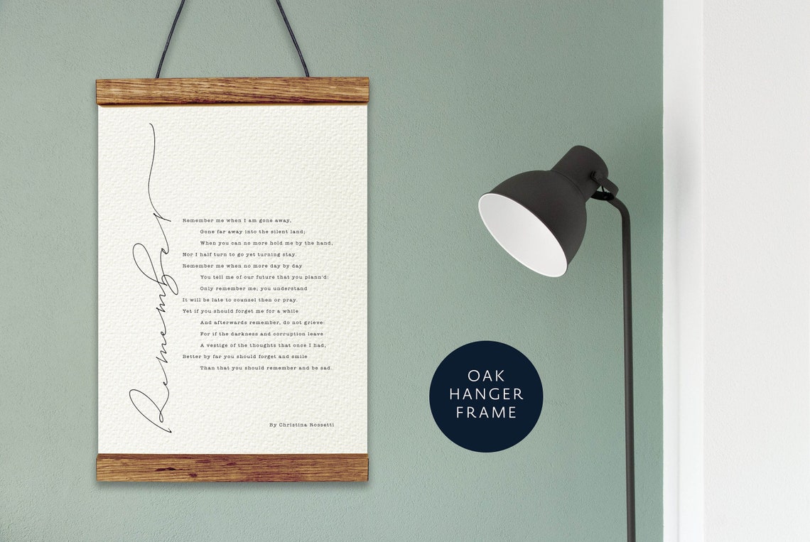 Remember Me Poem Printable by Christina Rossetti Bereavement Gifts ...