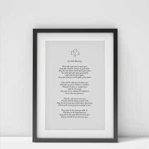 Irish Blessing Calligraphy Print - Digital Home Decor - Traditional Irish Gift for Any Occasion