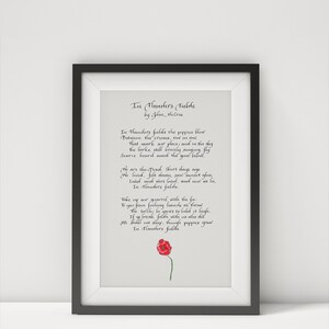 In Flanders Fields Printable Poem by John Mccrae - Digital Print Poster ...
