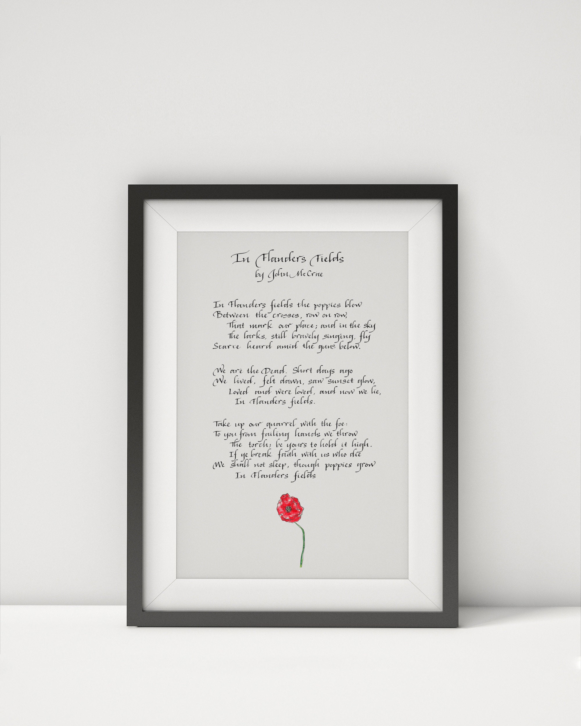 In Flanders Fields Printable Poem by John Mccrae Digital Print Poster ...