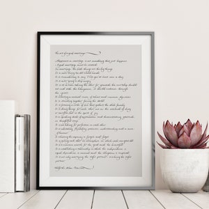 The art of marriage poem calligraphy printable, wedding gift, anniversary gift, wedding gift for parents, Digital Print, cotton paper gift