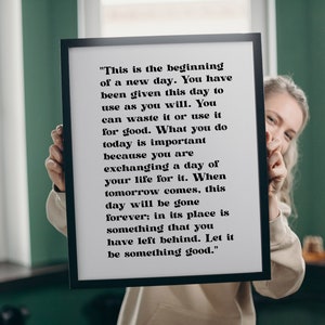 This is the beginning of a new day Book Quote Printable,  Inspirational Wall Decor, quote wall art