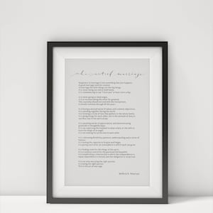 Art of Marriage Poem Calligraphy Printable  Wedding  Anniversary Gift  Digital Print on Cotton Paper