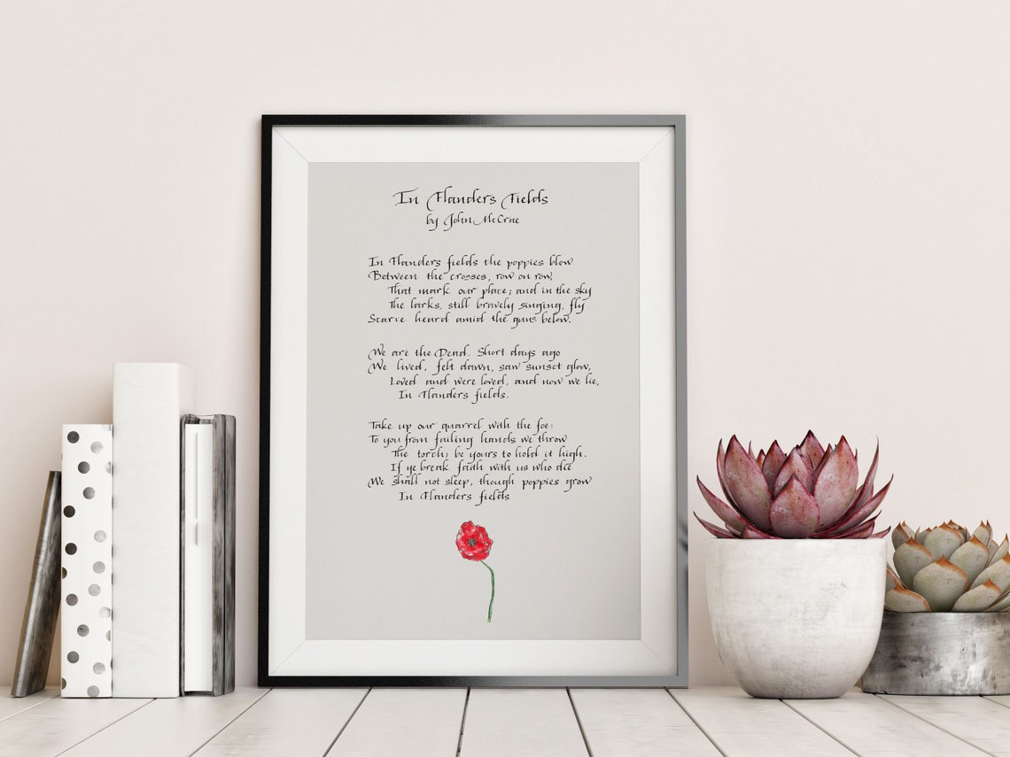 In Flanders Fields Printable Poem by John Mccrae Digital Print Poster ...