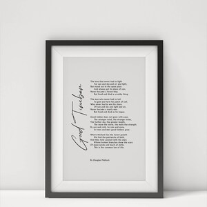 Good Timber Poem by Douglas Malloch  Printable Calligraphy Art  Digital Framed Poster
