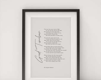 Good Timber Poem by Douglas Malloch  Printable Calligraphy Art Digital Poster