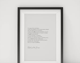 Ralph Waldo Emerson Zitat Print - To Laugh Oft and Love Inspirational Poster Digitales Geschenk