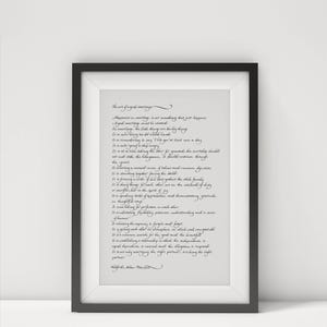 The Art of Marriage Digital Print  Anniversary  Wedding Gift Poem  Elegant Calligraphy by Wilferd A Peterson