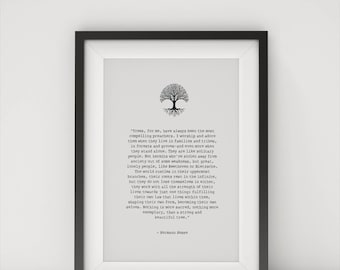 Digital Tree Poem by Hermann Hesse - Inspirational Botanical Art - Nature Print