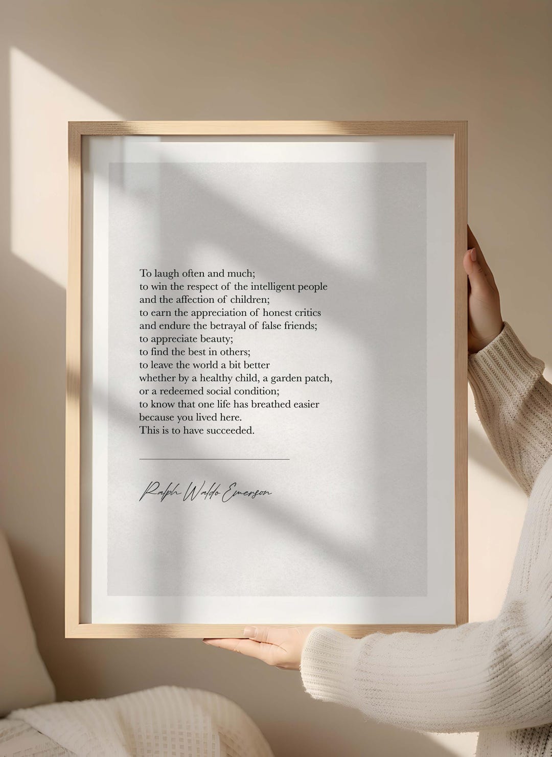To Laugh Often and Much Quote Print, Ralph Waldo Emerson Wall Art, This ...