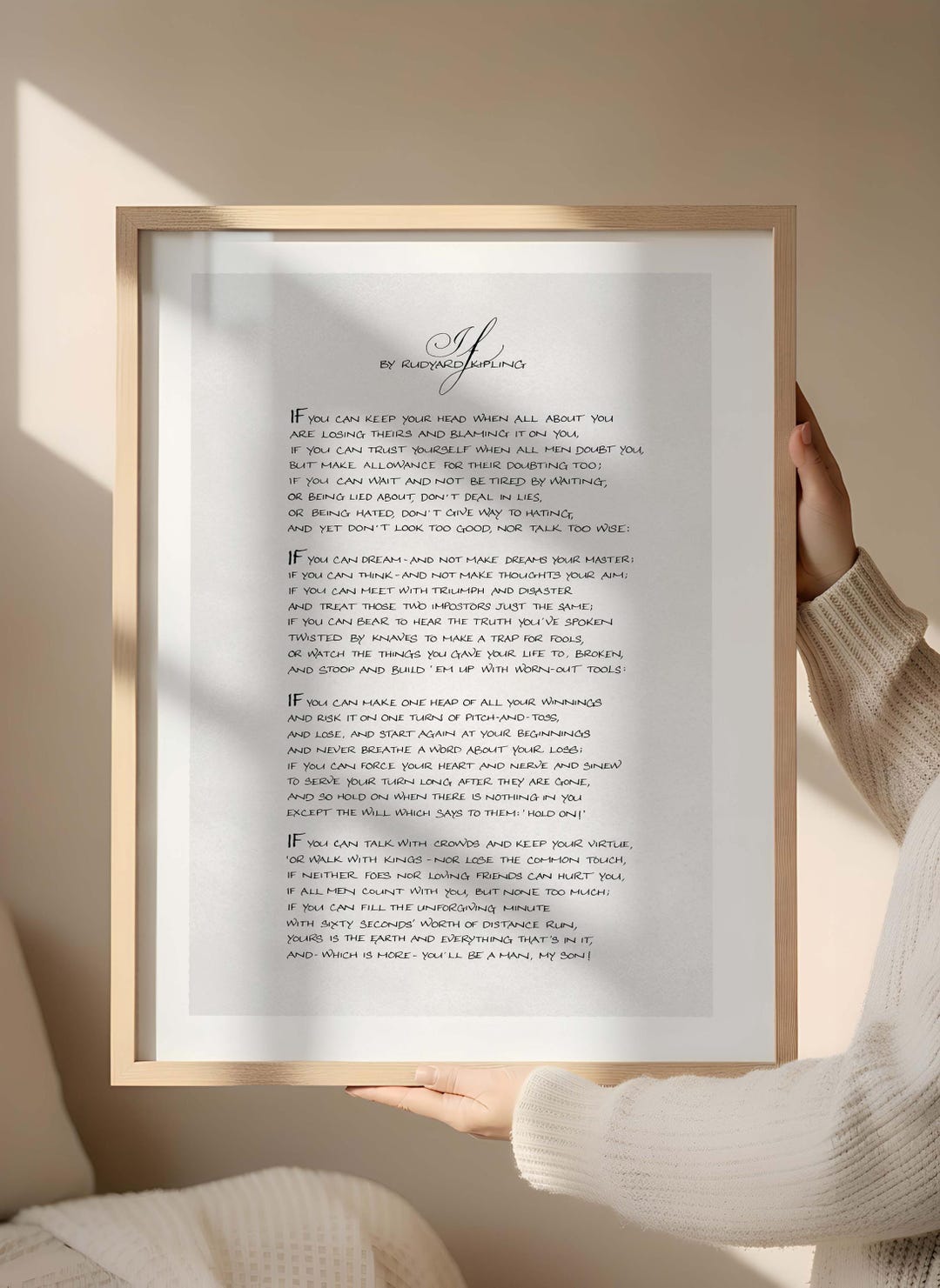 If Printable If Calligraphy Print Poem by Rudyard Kipling Print | Classic Poetry ...
