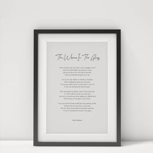 The Woman In The Glass Poem Print - Inspirational Calligraphy  Typography Art - Dale Wimbrow Decor