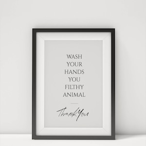 Badezimmer druckbare lustige Toilette Humor Kunst Sie schmutziges Tier Toilettendekor
