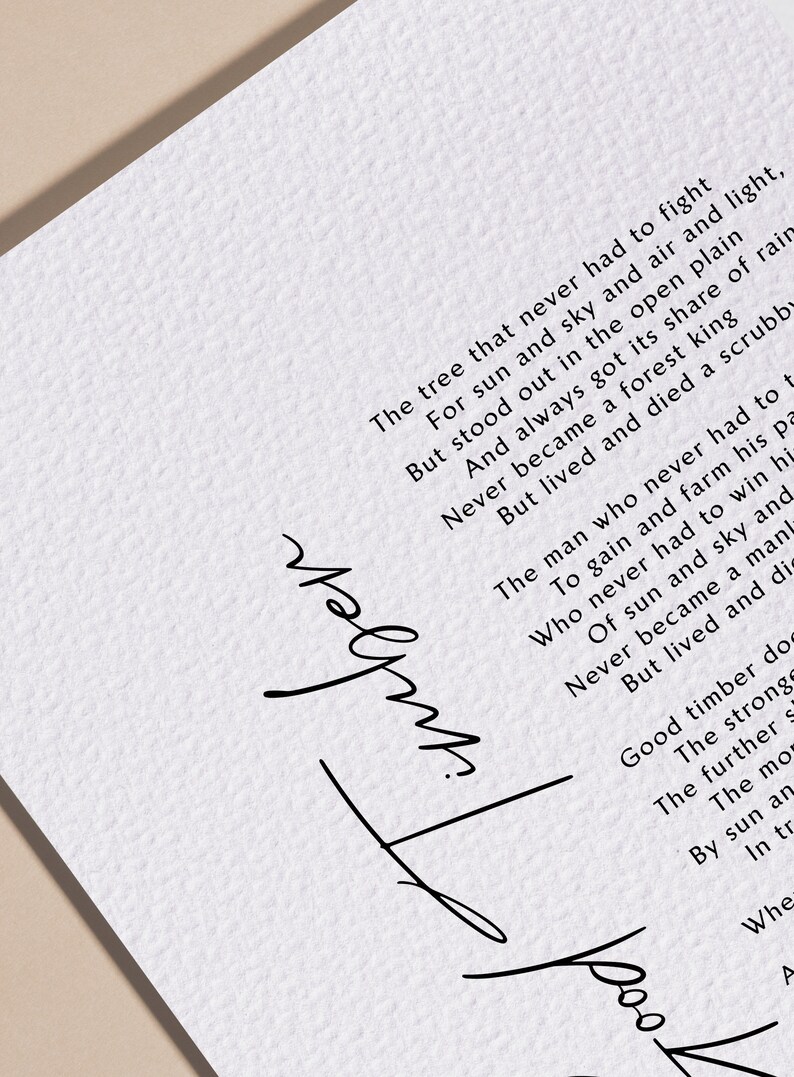 Good Timber by Douglas Malloch Printable Poem, Good Timber Poem ...